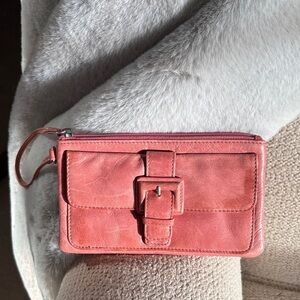 HOBO lite pink Leather Wristlet Clutch